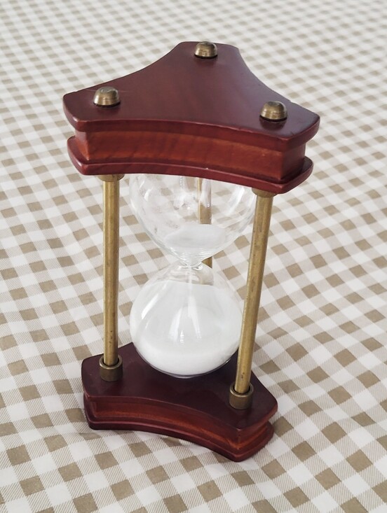 Other - Wood and Brass Hourglass Sand Timer - White Sand